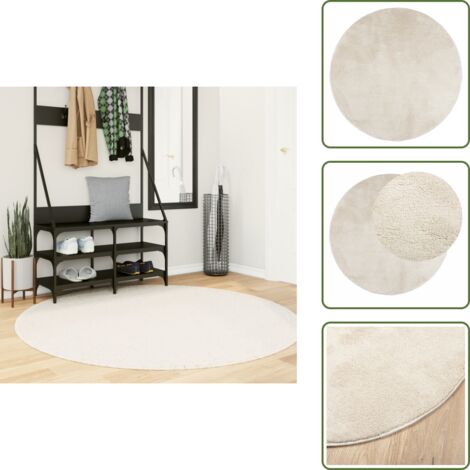 Tappeto per camera da letto - vidaXL Tappeto OVIEDO a Pelo Corto Beige Ø 160 cm - Tappeto per corridoi