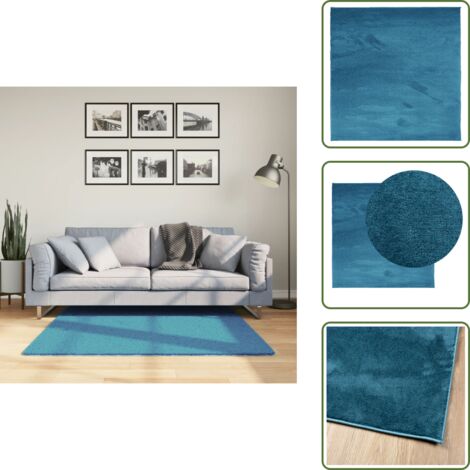 Tappeto per camera da letto - vidaXL Tappeto OVIEDO a Pelo Corto Turchese 120x120 cm - Tappeto per corridoi
