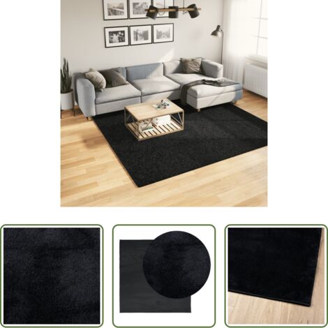 Tappeto per casa -  Tappeto OVIEDO a Pelo Corto Nero 240x240 cm