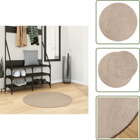 Tappeto per casa - vidaXL Tappeto a Pelo Corto HUARTE Morbido e Lavabile Sabbia Ø 80 cm - Tappeto per soggiorno