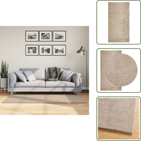 Tappeto per casa - vidaXL Tappeto a Pelo Corto HUARTE Morbido e Lavabile Sabbia 80x150 cm - Tappeto per soggiorno