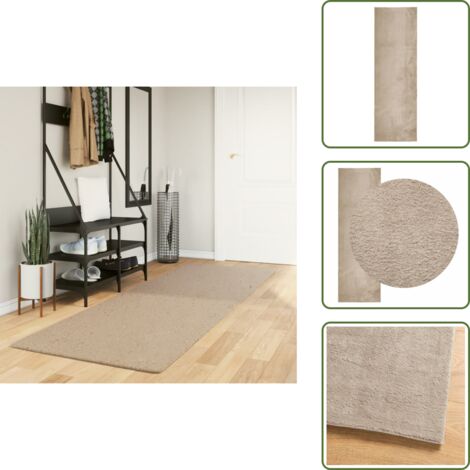 Tappeto per casa - vidaXL Tappeto a Pelo Corto HUARTE Morbido e Lavabile Sabbia 80x250 cm - Tappeto per soggiorno