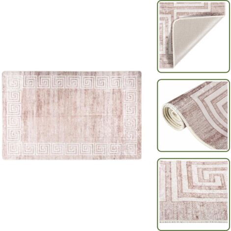 Tappeto per casa - vidaXL Tappeto Lavabile 160x230 cm Beige Antiscivolo - Tappeto in poliestere
