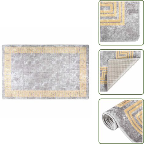 Tappeto per casa - vidaXL Tappeto Lavabile 160x230 cm Grigio Antiscivolo - Tappeto per stanze