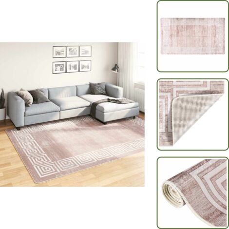 Tappeto per casa - vidaXL Tappeto Lavabile 190x300 cm Beige Antiscivolo - Tappeto in poliestere