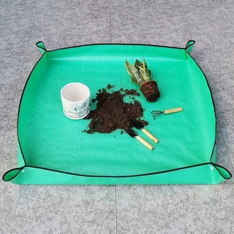 Tappeto per giardinaggio per rinvaso, tappeto impermeabile per balcone, tappeto protettivo per piante e succulente, verde, 100 cm x 100 cm deng ALOVEZ