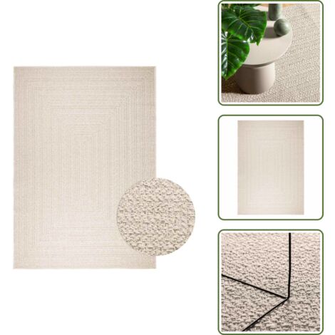 Tappeto per giardino - vidaXL Tappeto ZIZUR Crema 200x290 cm Aspetto Iuta Interni ed Esterni - Tappeto per terrazza