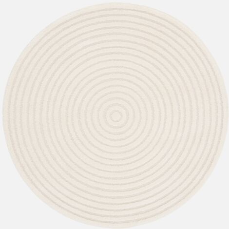 Tappeto per interni con cerchi in rilievo color crema, 160cm