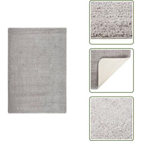 Tappeto per interni - vidaXL Tappeto Shaggy Grigio Chiaro 120x170 cm Antiscivolo - Tappeto grigio chiaro