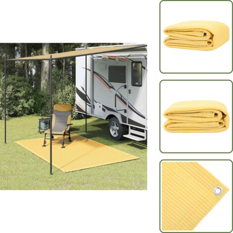 Tappeto per patio - vidaXL Tappeto da Tenda 200x300 cm Beige - Tappeto per roulotte