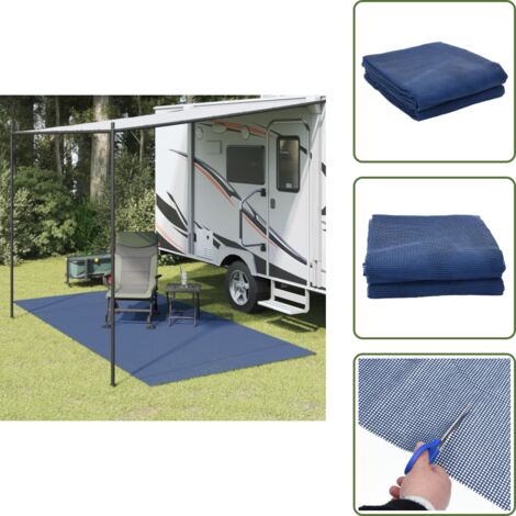 Tappeto per roulotte - vidaXL Tappeto da Tenda Blu 4x2 m - Tappeto antiscivolo