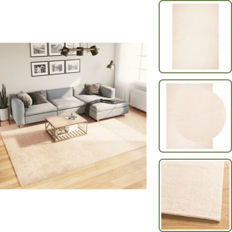 Tappeto per soggiorno - vidaXL Tappeto a Pelo Corto HUARTE Morbido e Lavabile Beige 240x340 cm - Tappeto per camera da letto