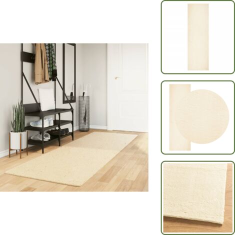 Tappeto per soggiorno - vidaXL Tappeto a Pelo Corto HUARTE Morbido e Lavabile Crema 80x250 cm - Tappeto per camera da letto
