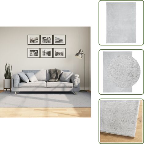 Tappeto per soggiorno - vidaXL Tappeto a Pelo Corto HUARTE Morbido e Lavabile Grigio 160x230cm - Tappeto per camera da letto