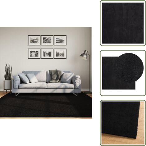 Tappeto per soggiorno - vidaXL Tappeto a Pelo Corto HUARTE Morbido e Lavabile Nero 200x200cm - Tappeto per camera da letto