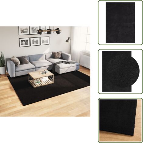 Tappeto per soggiorno - vidaXL Tappeto a Pelo Corto HUARTE Morbido e Lavabile Nero 200x280cm - Tappeto per camera da letto