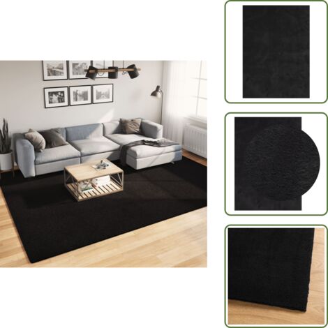 Tappeto per soggiorno - vidaXL Tappeto a Pelo Corto HUARTE Morbido e Lavabile Nero 240x340cm - Tappeto per camera da letto