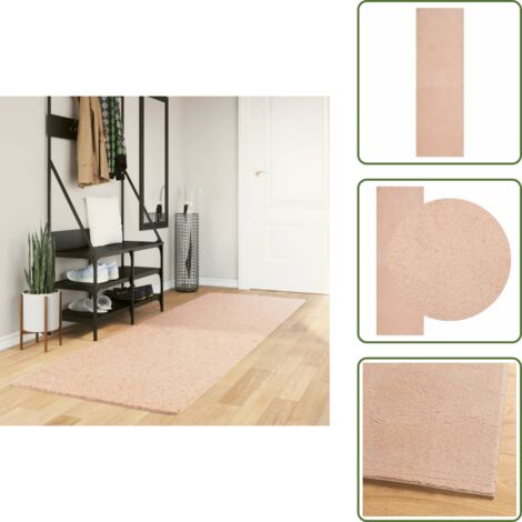 Tappeto per soggiorno - vidaXL Tappeto a Pelo Corto HUARTE Morbido e Lavabile Rosato 80x250 cm - Tappeto per camera da letto