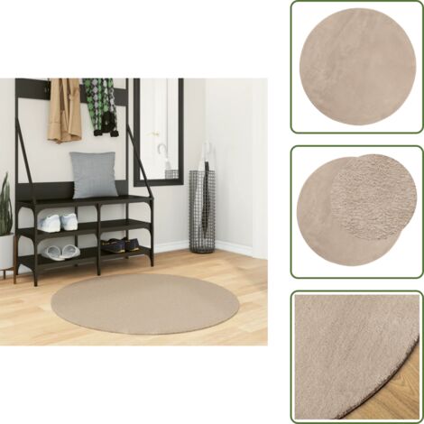 Tappeto per soggiorno - vidaXL Tappeto a Pelo Corto HUARTE Morbido e Lavabile Sabbia Ø 100 cm - Tappeto per camera da letto