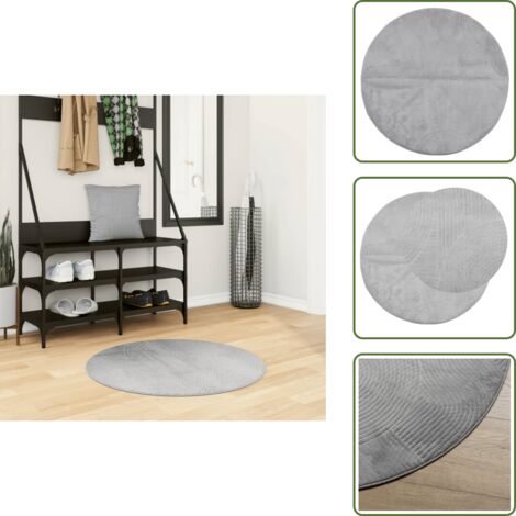 Tappeto per soggiorno - vidaXL Tappeto IZA a Pelo Corto con Aspetto Scandinavo Grigio Ø 80 cm - Tappeto per camera da letto