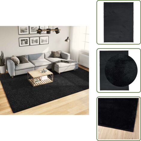 Tappeto per soggiorno - vidaXL Tappeto OVIEDO a Pelo Corto Nero 240x340 cm - Tappeto per camera da letto