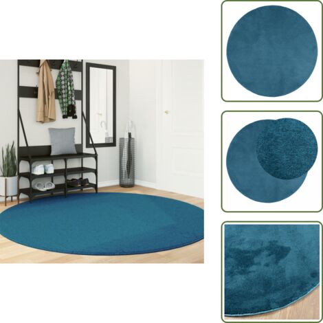 Tappeto per soggiorno - vidaXL Tappeto OVIEDO a Pelo Corto Turchese Ø 200 cm - Tappeto per camera da letto