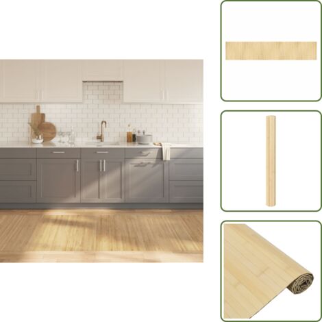 Tappeto per soggiorno - vidaXL Tappeto Rettangolare Natura Chiaro 100x500 cm in Bambù - Tappeto per interni
