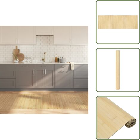 Tappeto per soggiorno - vidaXL Tappeto Rettangolare Naturale Chiaro 100x300 cm in Bambù - Tappeto per interni