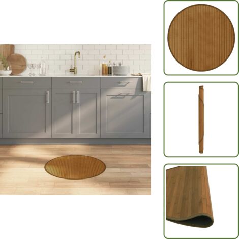 Tappeto per soggiorno - vidaXL Tappeto Rotondo Marrone 60 cm in Bambù - Tappeto antiscivolo