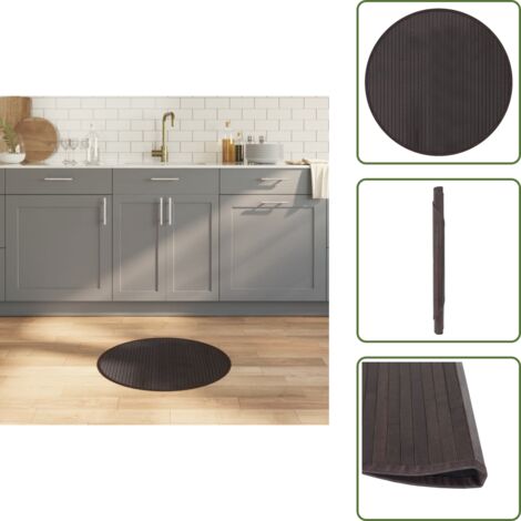 Tappeto per soggiorno - vidaXL Tappeto Rotondo Marrone Scuro 60 cm in Bambù - Tappeto antiscivolo