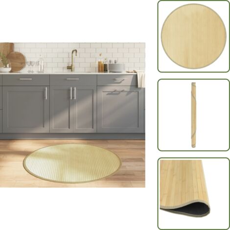 Tappeto per soggiorno - vidaXL Tappeto Rotondo Naturale Chiaro 100 cm in Bambù - Tappeto in legno
