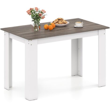 Tappeto per tavolo da pranzo 120 x 70 x 75 cm per 4-6 persone, tavolo rettangolare, portata 60 kg, per cucina, sala da pranzo, bianco