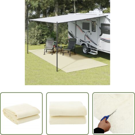 Tappeto per tenda -  Tappeto da Tenda Crema 5,5x2,5 m
