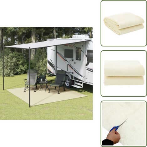 Tappeto per tenda - vidaXL Tappeto da Tenda Crema 4x3 m - Tappeto antiscivolo