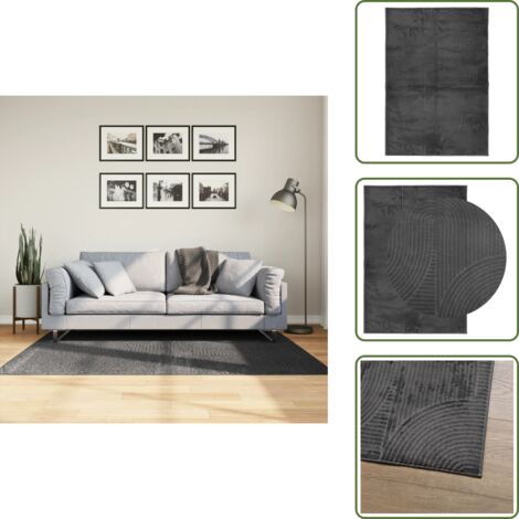 Tappeto pieghevole - vidaXL Tappeto IZA a Pelo Corto Aspetto Scandinavo antracite 120x170cm - Tappeto lavabile
