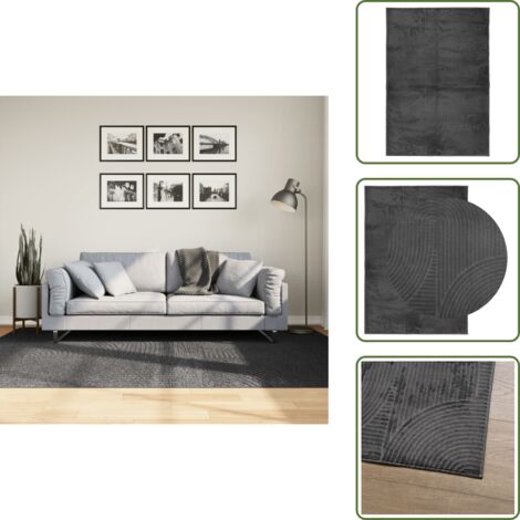 Tappeto pieghevole - vidaXL Tappeto IZA a Pelo Corto Aspetto Scandinavo antracite 160x230cm - Tappeto lavabile