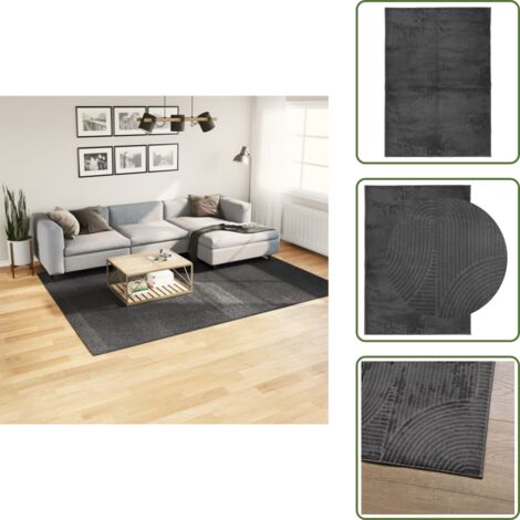Tappeto pieghevole - vidaXL Tappeto IZA a Pelo Corto Aspetto Scandinavo antracite 200x280cm - Tappeto lavabile