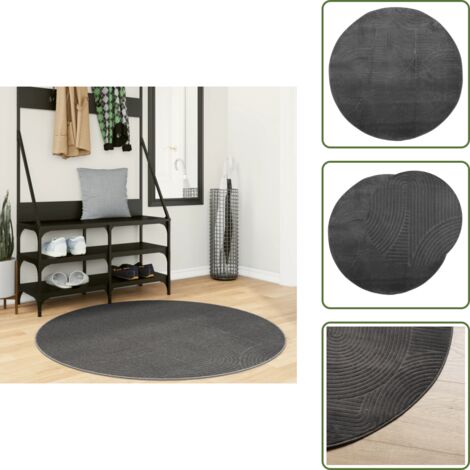 Tappeto pieghevole - vidaXL Tappeto IZA a Pelo Corto con Aspetto Scandinavo Ø120 cm - Tappeto lavabile