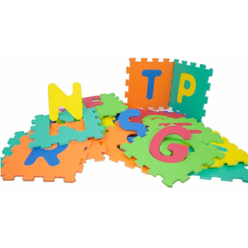 Image of Giordanoshop - Tappeto Puzzle 10 Pezzi 29,5x29,5 cm in eva Lettere dell'Alfabeto