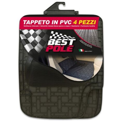 Tappeto pvc best pole 4 pezzi nero - rhutten
