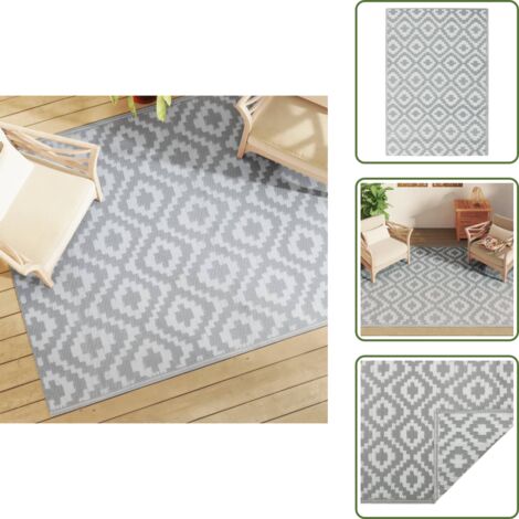 Tappeto resistente ai raggi UV - vidaXL Tappeto da Esterni ARAKIL Grigio 160x230 cm in PP - Tappeto reversibile