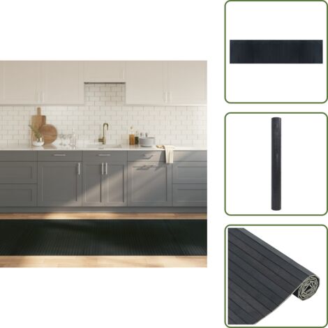 Tappeto resistente - vidaXL Tappeto Rettangolare Grigio 100x400 cm in Bambù - Tappeto antiscivolo