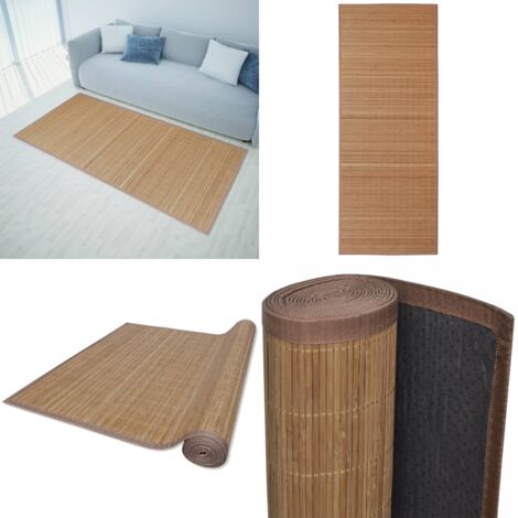 Tappeto Rettangolare in Bambù Marrone 150 x 200 cm - Tappeto marrone - Tappeto moderno