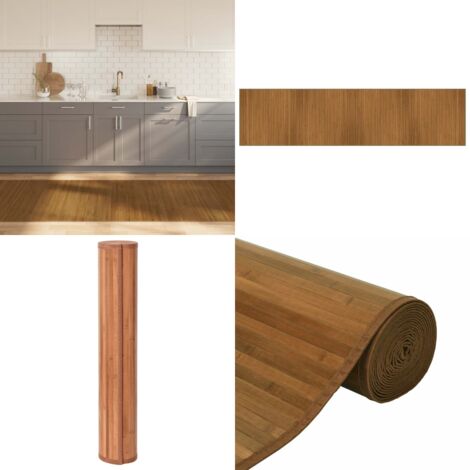 Tappeto Rettangolare Marrone 100x400 cm in Bambù - Tappeto marrone - Tappeto moderno