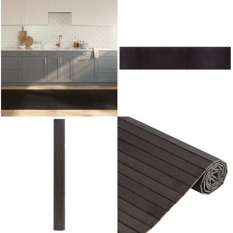 Tappeto Rettangolare Marrone Scuro 100x500 cm in Bambù - Tappeto marrone scuro - Tappeto moderno