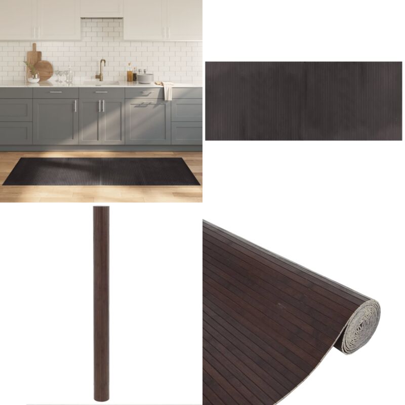 Tappeto Rettangolare Marrone Scuro 80x200 cm in Bambù - Tappeto marrone scuro - Tappeto rettangolare