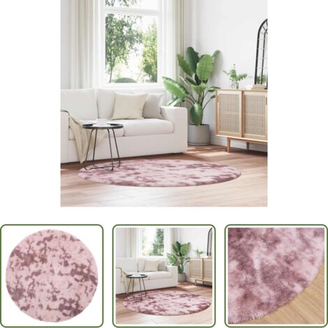 Tappeto rosa antico -  Tappeto Shaggy a Pelo Lungo NAVARRA Rosa Antico 160x160cm