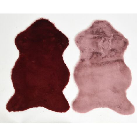 TAPPETO ROSA/BORDEAUX 50X90CM EFFETTO PELLICCIA