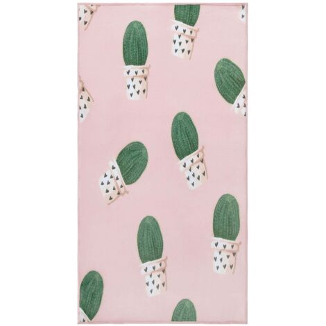 Tappeto rosa modello cactus 80 x 150 cm Eldivan