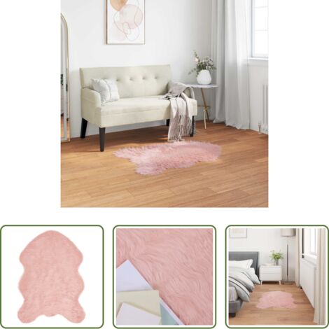 Tappeto Rosa -  Tappeto Pecora Tafalla Rosa 60 x 90 cm Poliestere